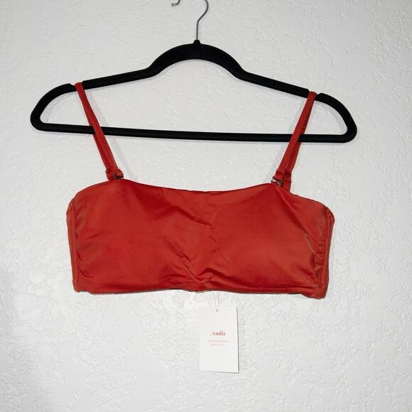 NWT Andie Chili Pepper Red Bora Bora Strapless Swimsuit Top Size Large - Picture 2 of 7